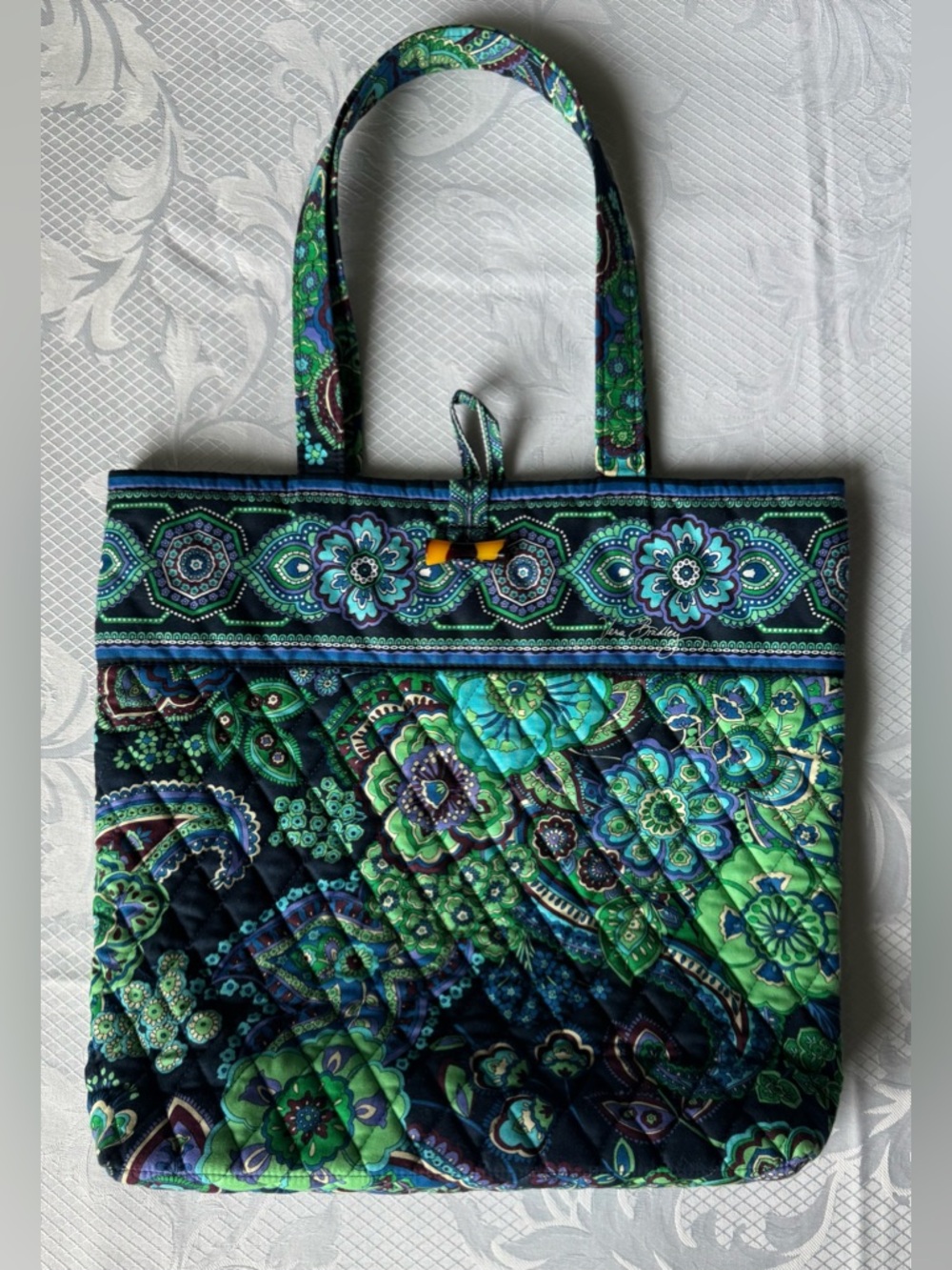 Vera Bradley Quilted Floral Tote Bag with Pockets